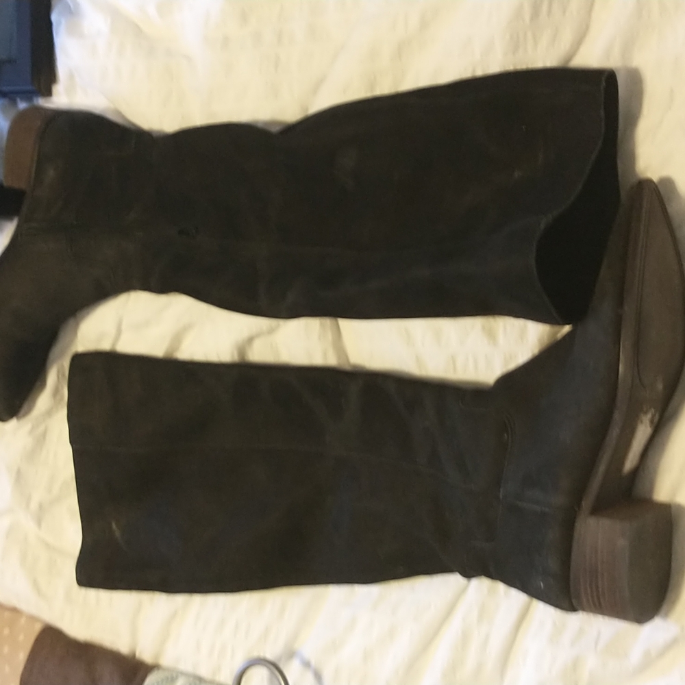 lucky brand black suede riding boots
